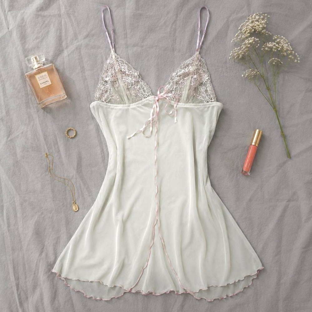 white + blush pink lace tie front lingerie top